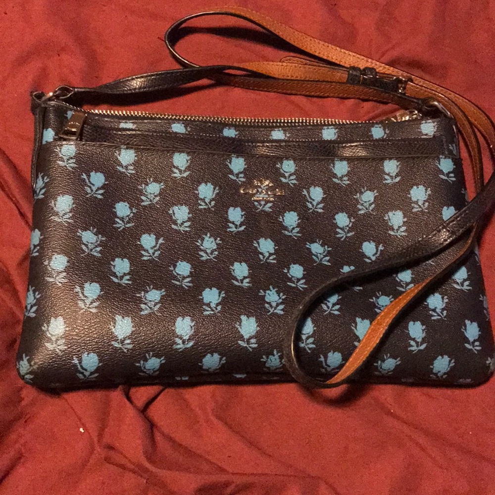 Flower print coach crossbody bag